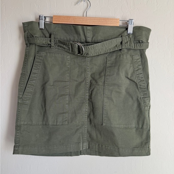 Anine Bing Aveline Mini Skirt in Army Green Utility Pull On Belted Small - Picture 2 of 7